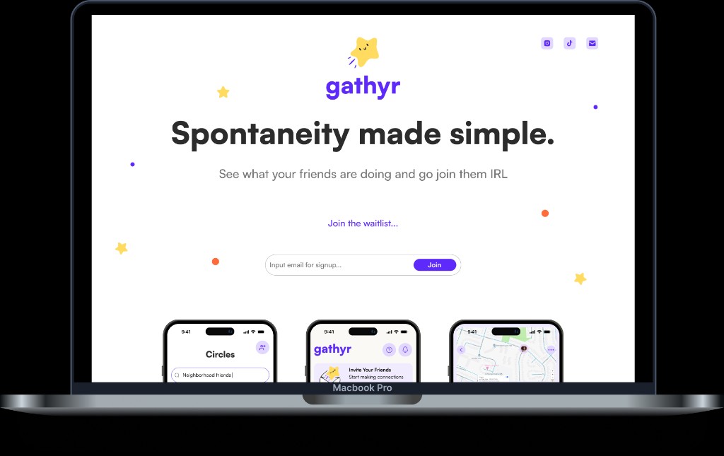 Gathyr Landing landing page