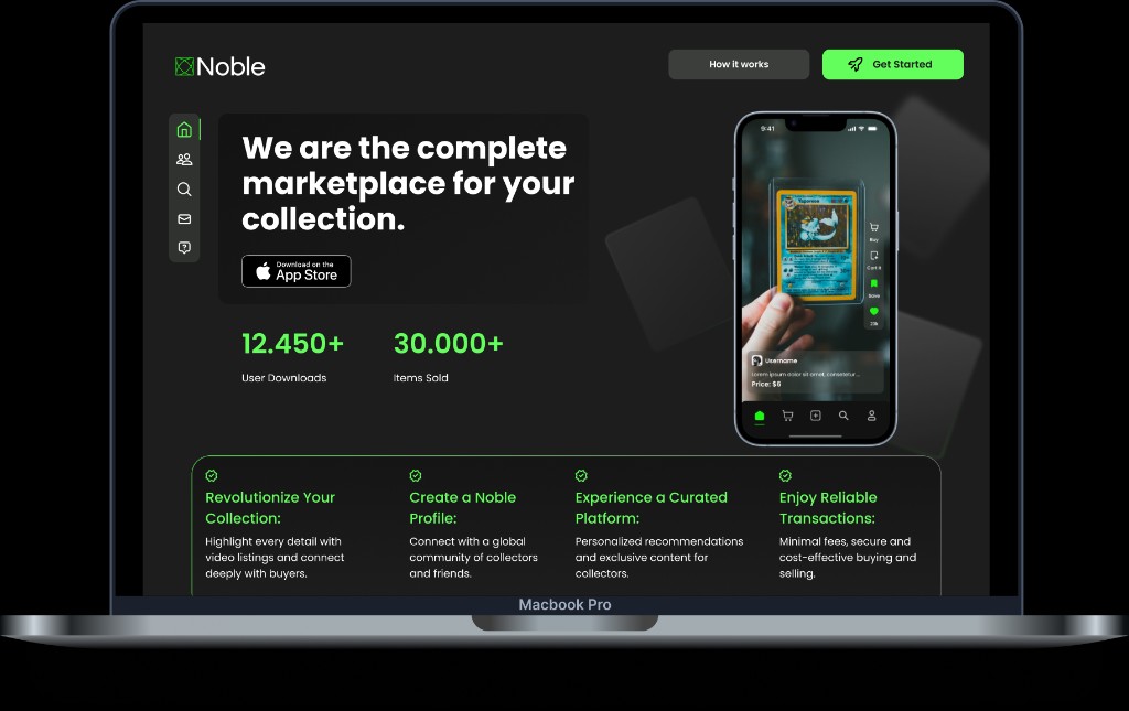 Noble Landing landing page