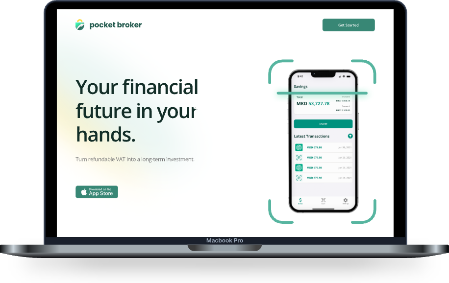 Pocket Broker Landing landing page